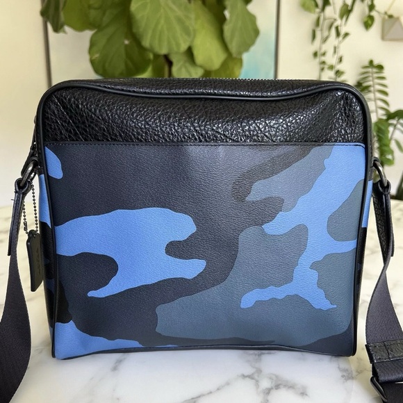 Authentic Like New  Coach Blue Camo with Dust bag - Picture 2 of 9